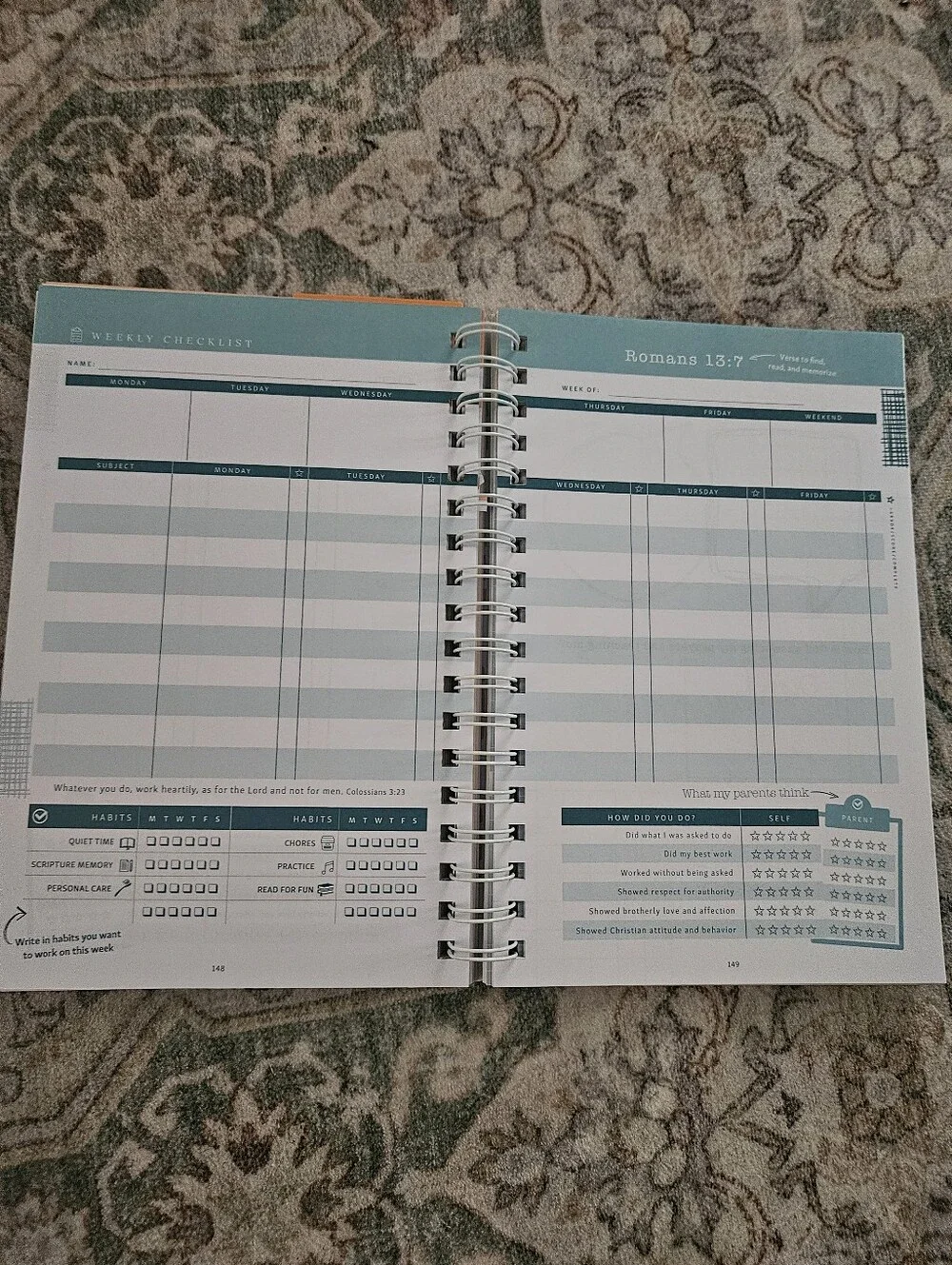 NOT CONSUMED HOMESCHOOL PLANNER